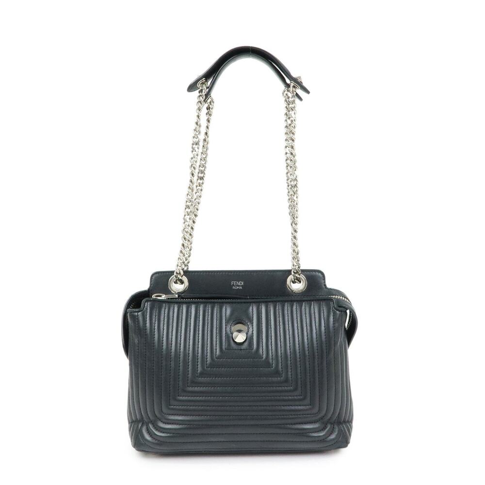 Fendi Dotcom Leather Handbag Black